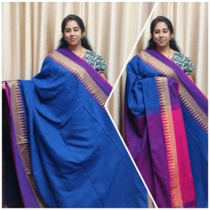 Temple border khadi cotton sarees